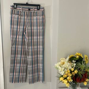 Anthropologie Plaid Straight Leg Pants - Pink, Blue, Black